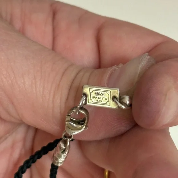 Ippolita Sterling silver 925 pendant & clasp with black silk braided cord. - Picture 6 of 10